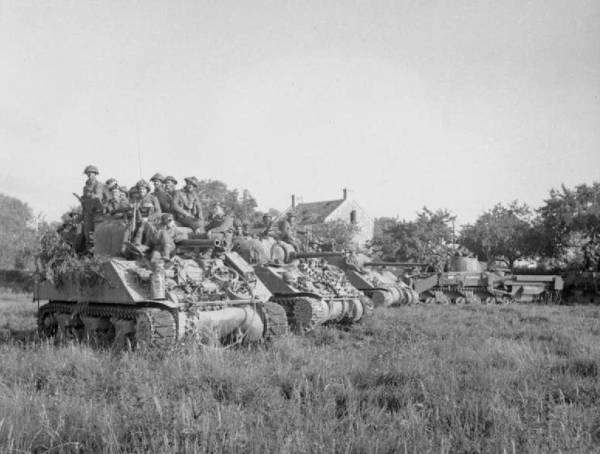 Tanks and Infantry at the start of Operation Goodwood